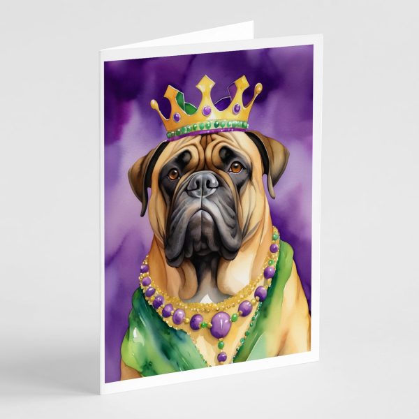 Bullmastiff King of Mardi Gras Greeting Cards Pack of 8 For Sale
