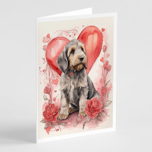 Otterhound Valentine Roses Greeting Cards Pack of 8 For Cheap