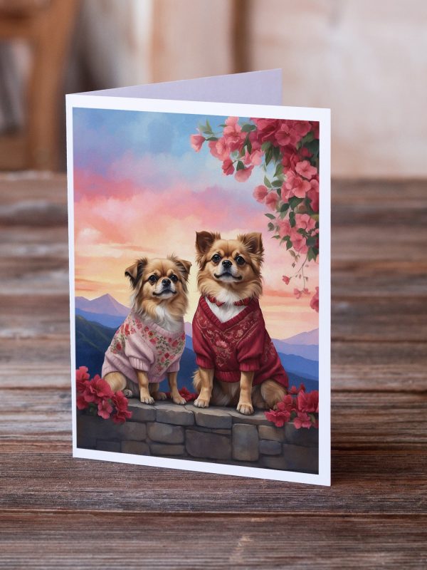Tibetan Spaniel Two Hearts Greeting Cards Pack of 8 Fashion - Image 2