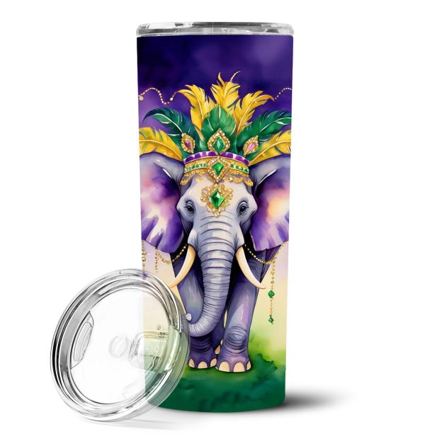 Elephant King of Mardi Gras Stainless Steel Skinny Tumbler Fashion