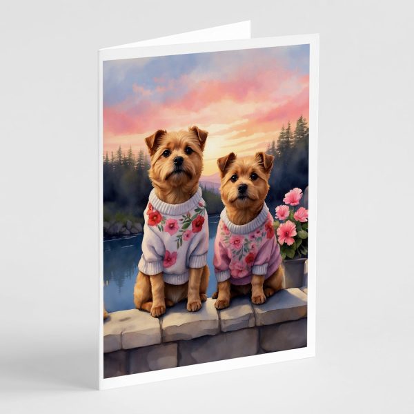 Norfolk Terrier Two Hearts Greeting Cards Pack of 8 Online now