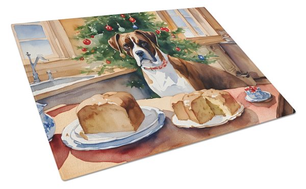Boxer Christmas Cookies Glass Cutting Board Online