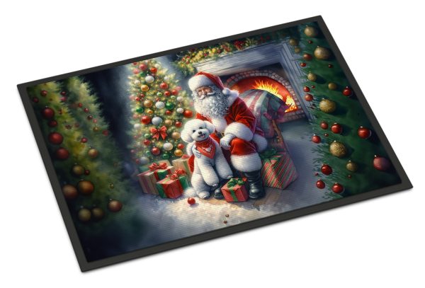 Bichon Frise and Santa Claus Doormat Hot on Sale