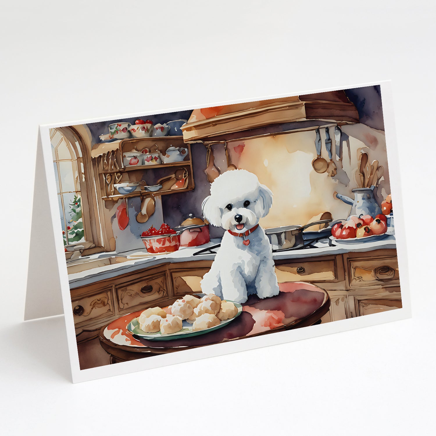 Bichon Frise Christmas Cookies Greeting Cards Pack of 8 Online now