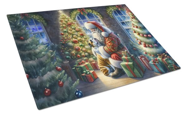 English Bulldog and Santa Claus Glass Cutting Board Online