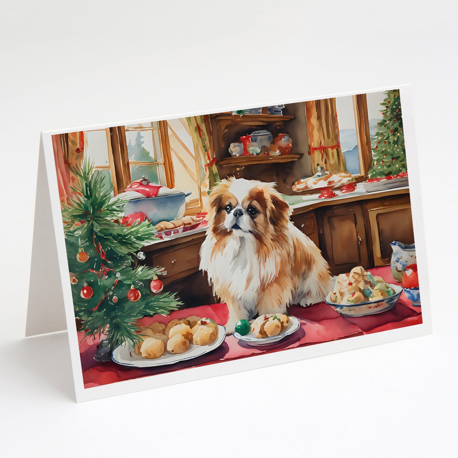 Pekingese Christmas Cookies Greeting Cards Pack of 8 Online