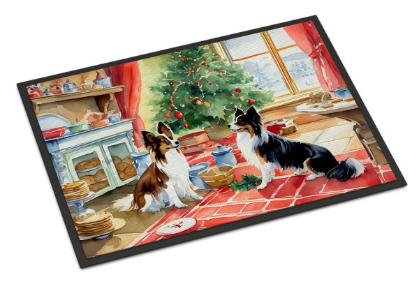 Papillon Christmas Cookies Doormat Discount
