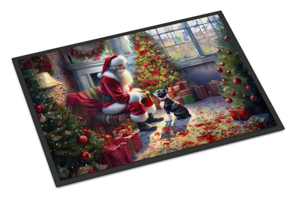 Boston Terrier and Santa Claus Doormat Online Hot Sale