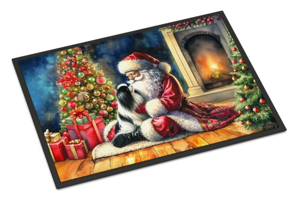 Japanese Chin and Santa Claus Doormat For Discount