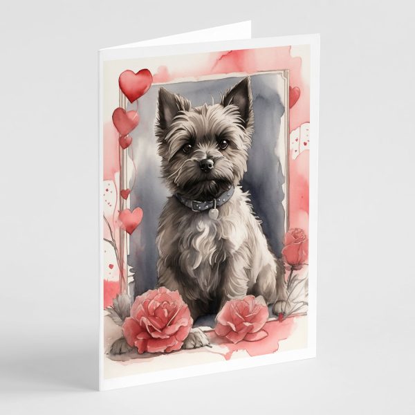 Cairn Terrier Valentine Roses Greeting Cards Pack of 8 Supply