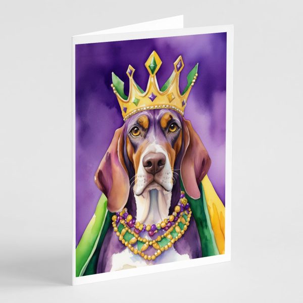 American English Coonhound King of Mardi Gras Greeting Cards Pack of 8 Online now