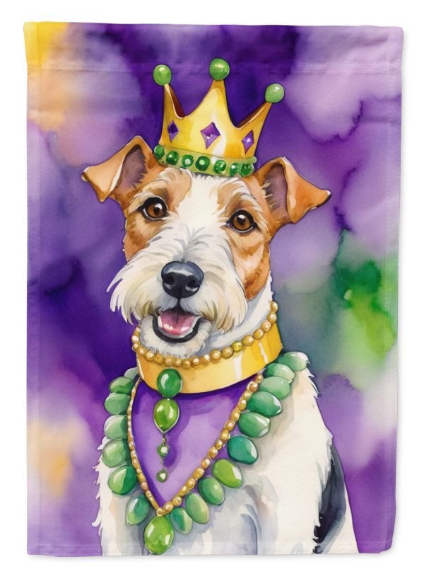 Fox Terrier King of Mardi Gras House Flag Online