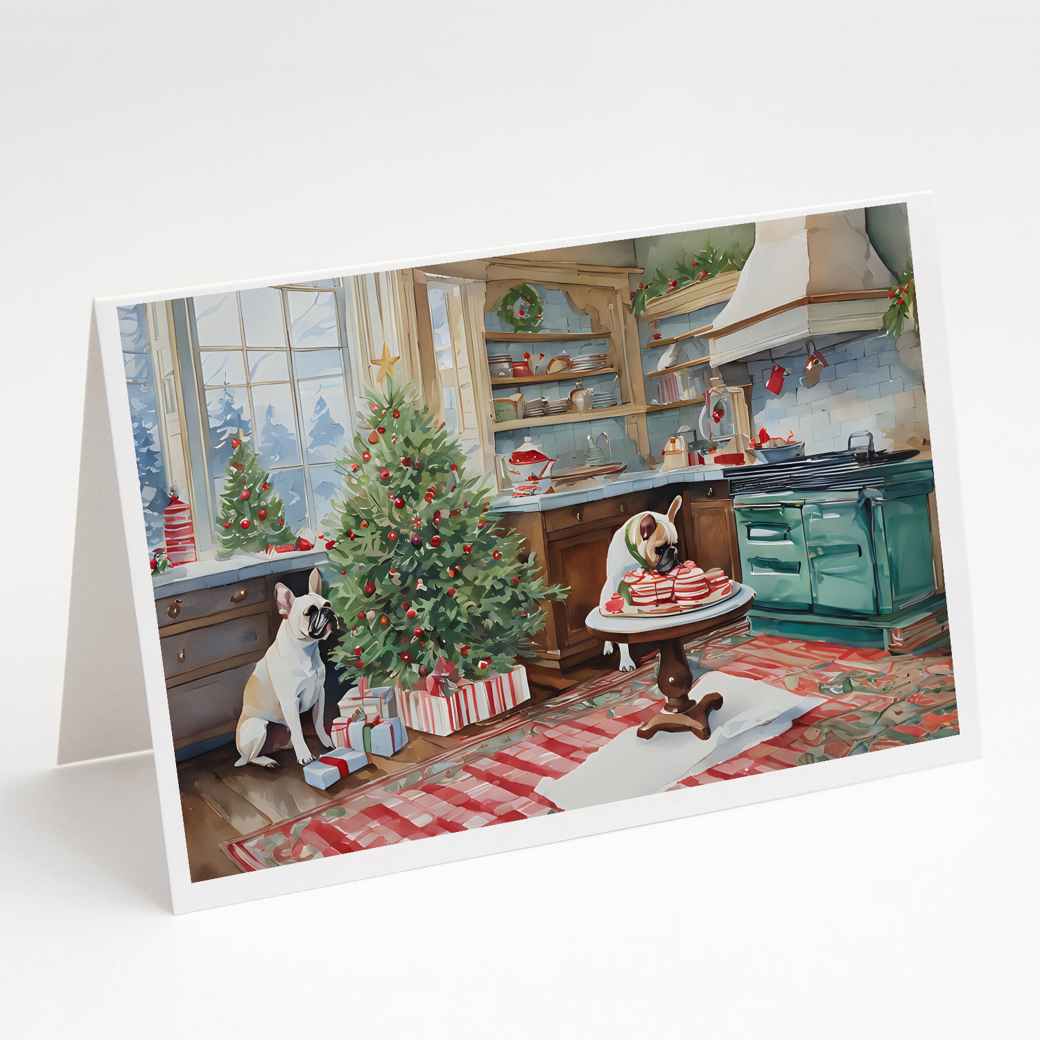 French Bulldog Christmas Cookies Greeting Cards Pack of 8 Online Sale