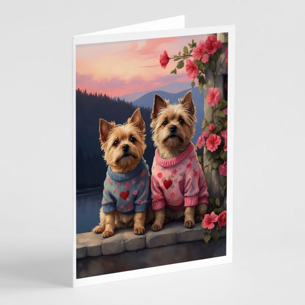 Cairn Terrier Two Hearts Greeting Cards Pack of 8 Online Hot Sale