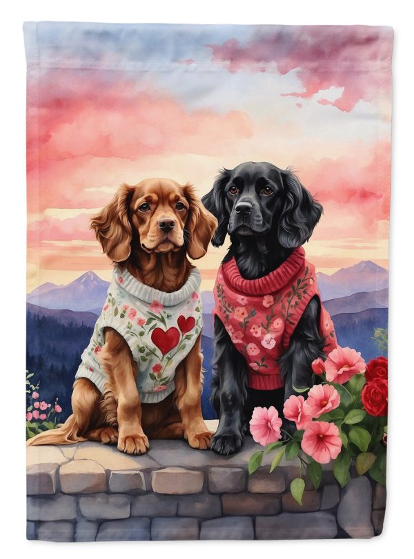 Cocker Spaniel Two Hearts House Flag Online