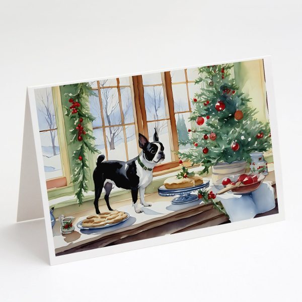 Boston Terrier Christmas Cookies Greeting Cards Pack of 8 Online Hot Sale
