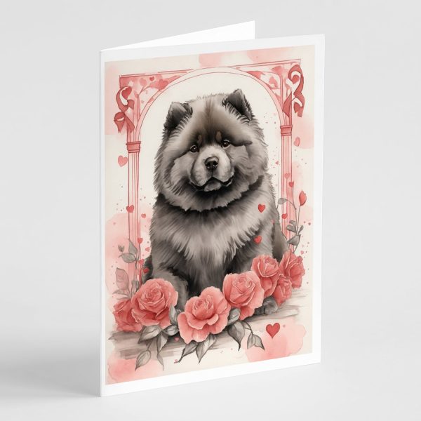 Chow Chow Valentine Roses Greeting Cards Pack of 8 Online Sale