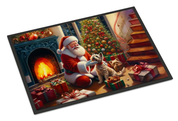 Cairn Terrier and Santa Claus Doormat For Cheap