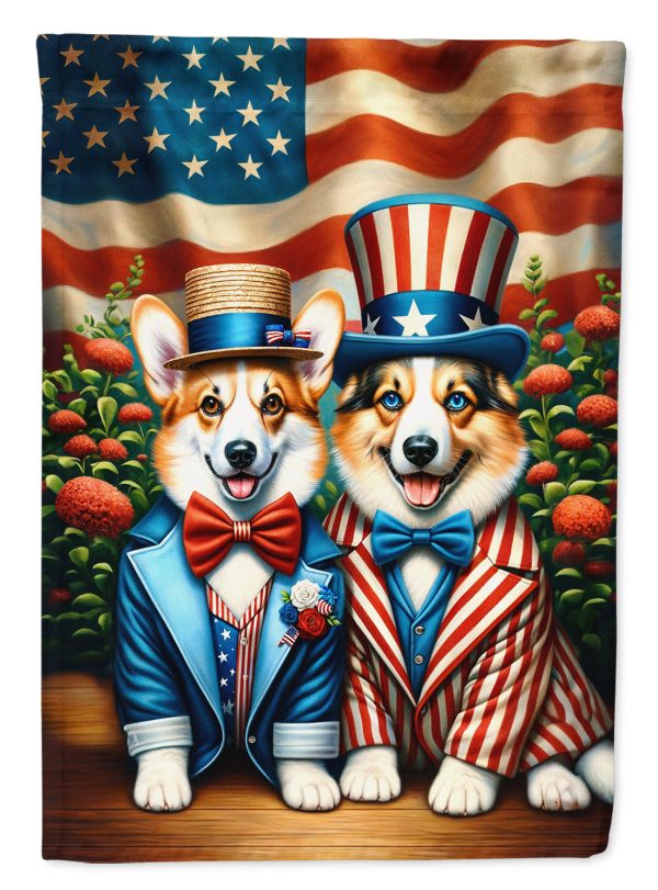 All American Corgi Garden Flag –  Dogs with American Flag Background by Caroline’s Treasures Online Sale