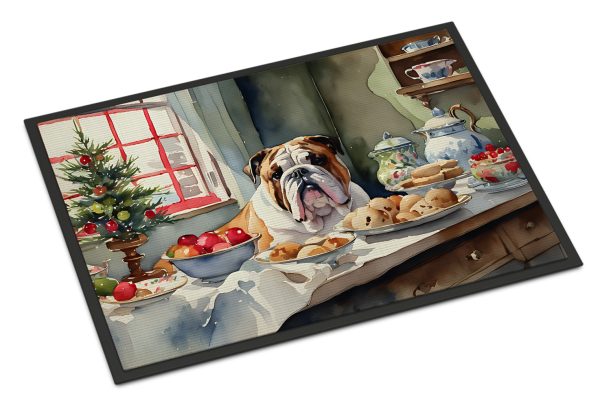 English Bulldog Christmas Cookies Doormat Online now