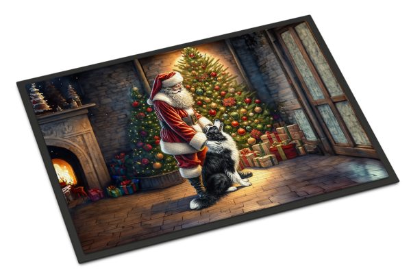 Border Collie and Santa Claus Doormat Online Sale