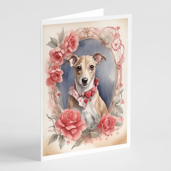 Whippet Valentine Roses Greeting Cards Pack of 8 For Cheap