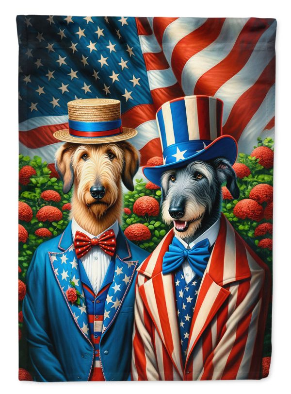 All American Irish Wolfhound Garden Flag –  Dogs with American Flag Background by Caroline’s Treasures Cheap