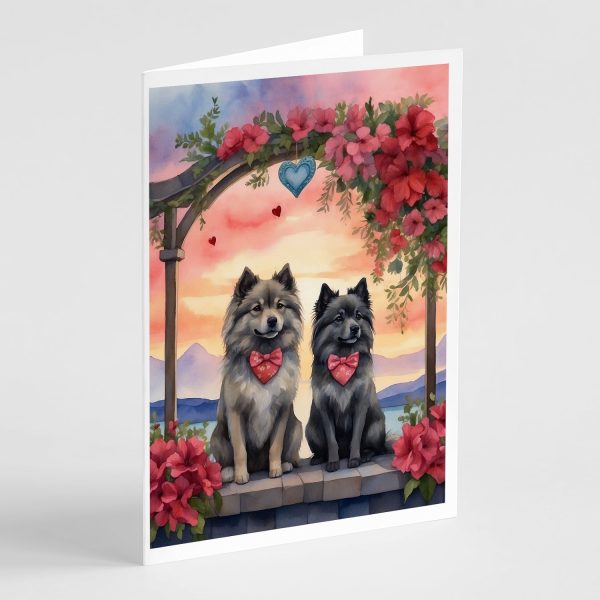 Keeshond Two Hearts Greeting Cards Pack of 8 Fashion