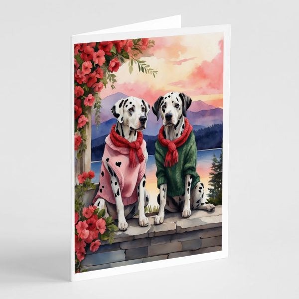 Dalmatian Two Hearts Greeting Cards Pack of 8 Cheap