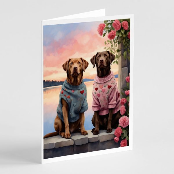 Chesapeake Bay Retriever Two Hearts Greeting Cards Pack of 8 Discount