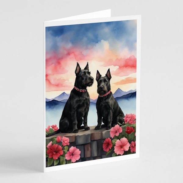 Scottish Terrier Two Hearts Greeting Cards Pack of 8 Cheap