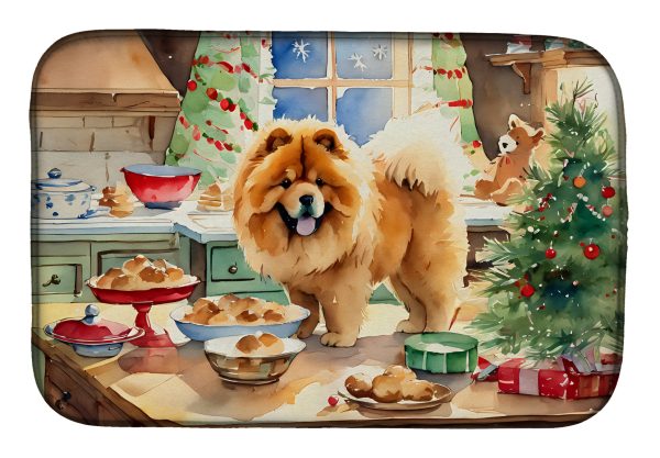 Chow Chow Christmas Cookies Dish Drying Mat Online