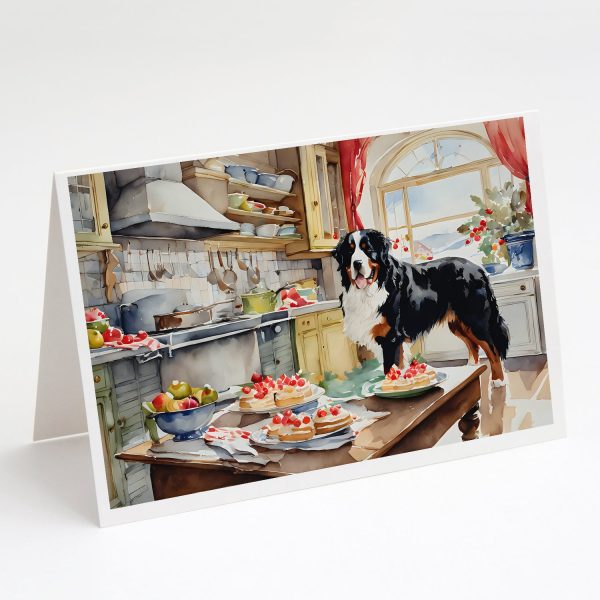Bernese Mountain Dog Christmas Cookies Greeting Cards Pack of 8 For Sale