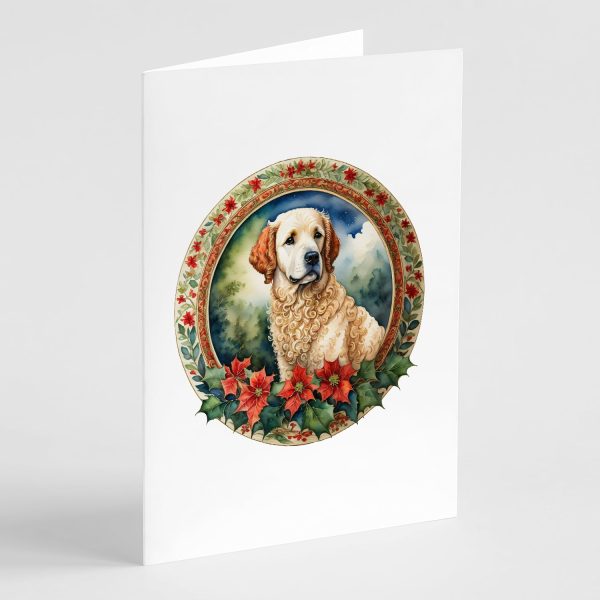 Kuvasz Christmas Flowers Greeting Cards Pack of 8 Fashion