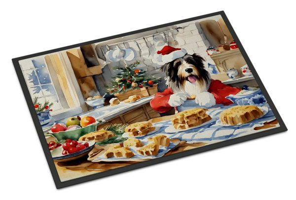 Bearded Collie Christmas Cookies Doormat For Sale