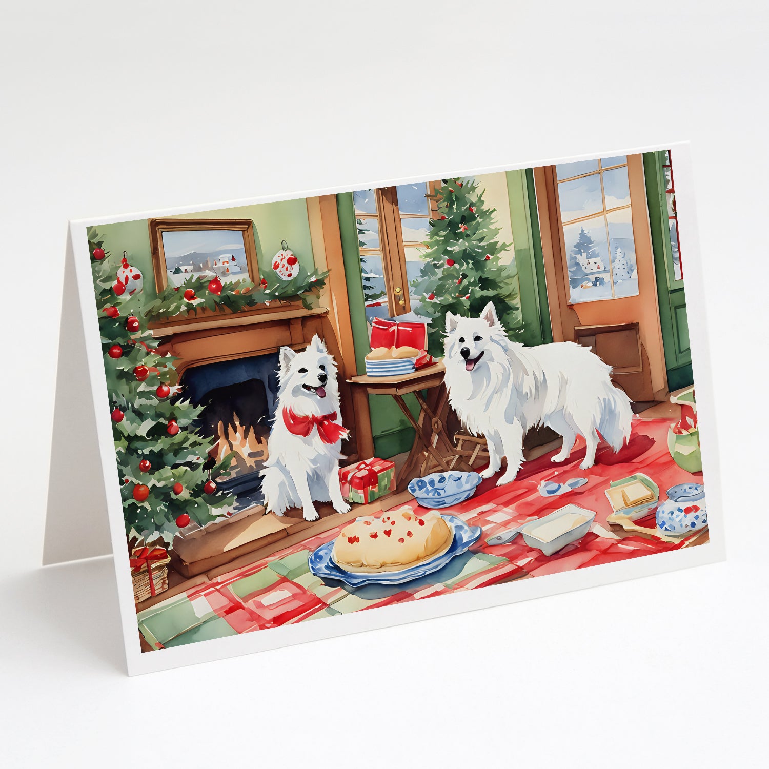 American Eskimo Christmas Cookies Greeting Cards Pack of 8 For Cheap
