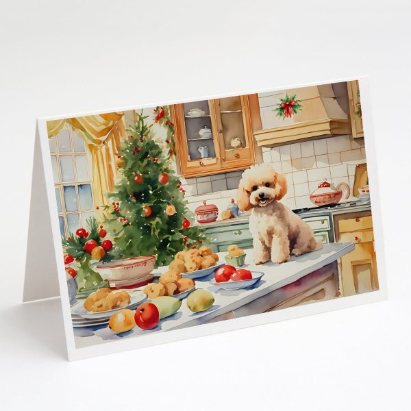 Poodle Christmas Cookies Greeting Cards Pack of 8 Fashion