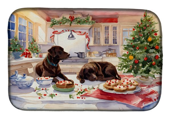 Labrador Retriever Christmas Cookies Dish Drying Mat Online Sale