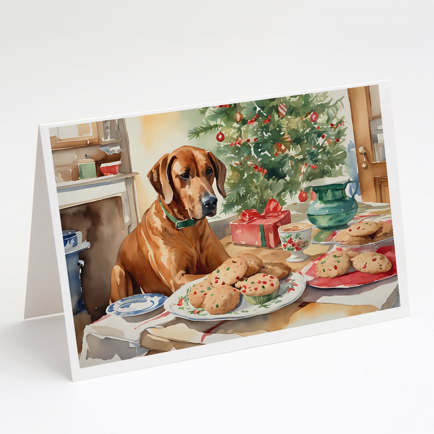 Rhodesian Ridgeback Christmas Cookies Greeting Cards Pack of 8 For Sale