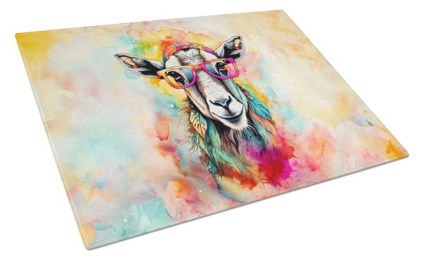 Hippie Animal Goat Glass Cutting Board Cheap