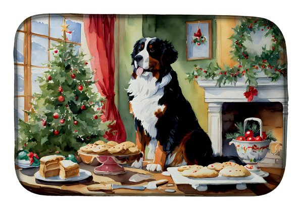 Bernese Mountain Dog Christmas Cookies Dish Drying Mat Supply