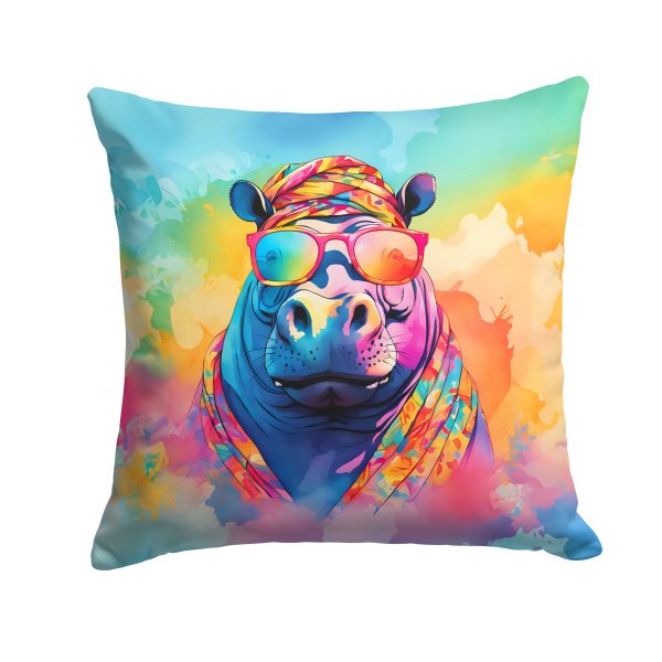Hippie Animal Hippopotamus Throw Pillow Sale