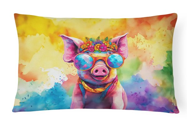 Hippie Animal Pig Throw Pillow Online now