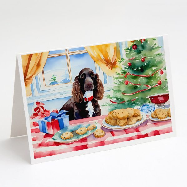 American Water Spaniel Christmas Cookies Greeting Cards Pack of 8 Fashion