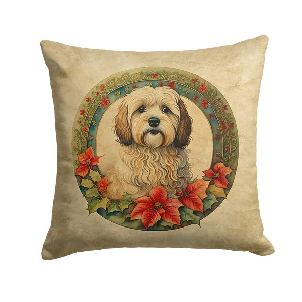 Havanese Christmas Flowers Throw Pillow Sale
