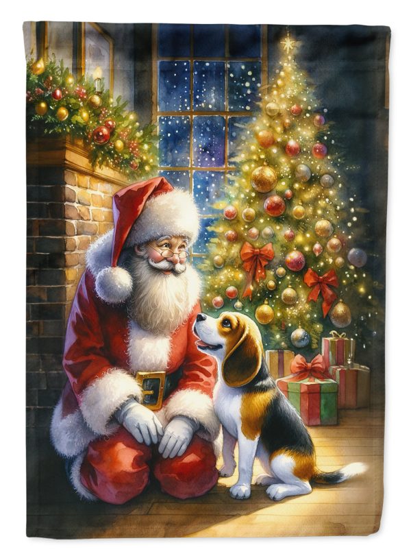 Beagle and Santa Claus House Flag Online