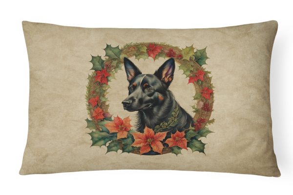 Australian Kelpie Christmas Flowers Throw Pillow Hot on Sale