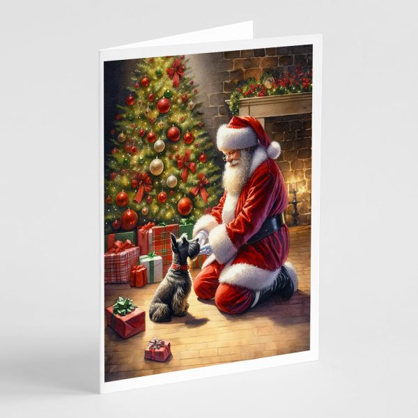 Scottish Terrier and Santa Claus Greeting Cards Pack of 8 Online