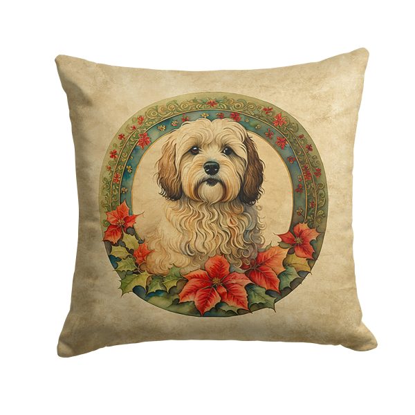 Havanese Christmas Flowers Throw Pillow Sale