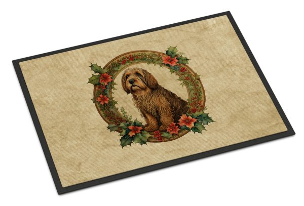Otterhound Christmas Flowers Doormat on Sale